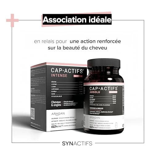 ARAGAN Synactifs Lot de 2 Capactifs - Complément Alimentaire Renforcement des Cheveux et des Ongles - Kératine, Cuivre, Zinc et Vitamines - 240 gélules - 2 mois de prise en 2 phases Fabriqué en France