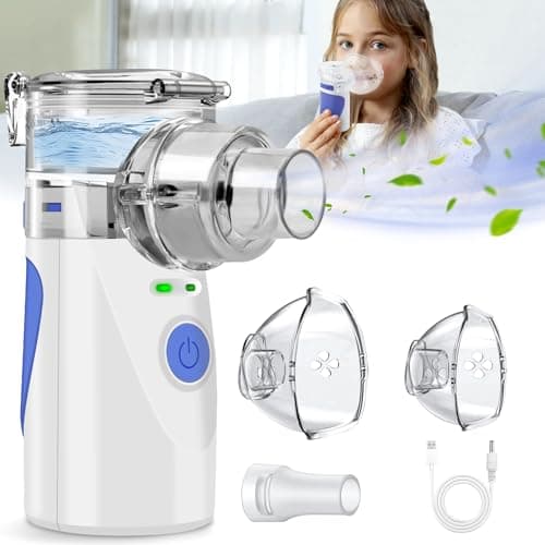 LanBlu Nebulisateur Enfant, Nébuliseur Portable Set avec Deux Modes de Nébulisation, Ultra-Silencieux Electrique Inhalateur Vapeur Nasal, Taille des Particules 1-5μm Aerosol pour Bebe et Adultes