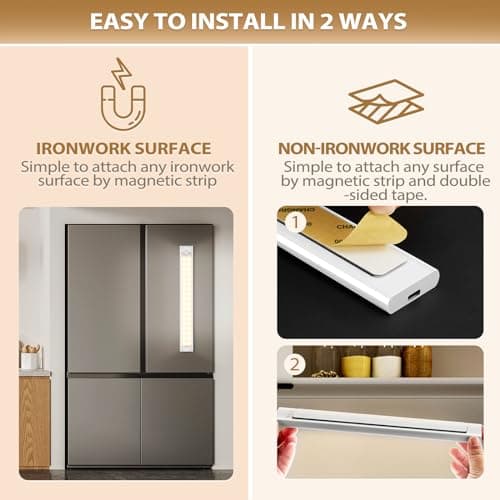 Lot de 3 lampes LED 72 LED pour meuble de cuisine - 30 cm - Avec détecteur de mouvement - Rechargeable par USB et 3 modes de couleur - Barre lumineuse pour armoire, cuisine, veilleuse pour