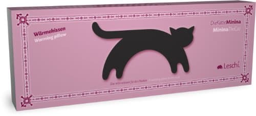 LESCHI Coussin chauffant - Bouillotte micro-ondes - Animal : chat marron - Bouillotte graines de blé bio souple - Idéal pour se réchauffer en hiver et tensions au niveau cou, épaules, nuque