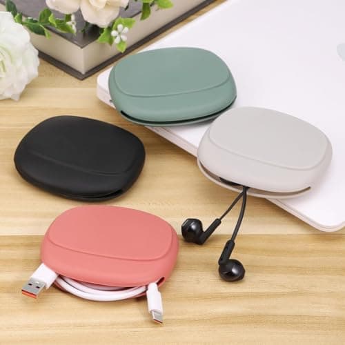 JJiaoLinin Mini Pochette, 4 Pièces Organisateur de Câble, étui pour Casque en Silicone, Petit étui de Rangement, pour Écouteurs Étui pour Écouteurs Mini Sac de Rangement Mini Boîte à Clés