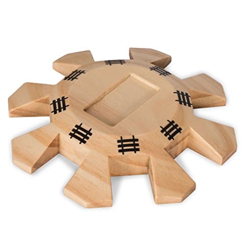 Yellow Mountain Imports Train Mexicain Jeu Complet avec 12 Dominos Doubles (Pions/Points), Moyeu en Bois, Marqueurs de Train en Fonte et Carnet de Score