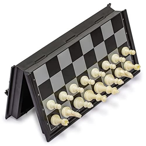 Yellow Mountain Imports Ensemble Portable et Magnétique pour Jeu d'Échecs - Taille Moyenne (24,8 centimètres)