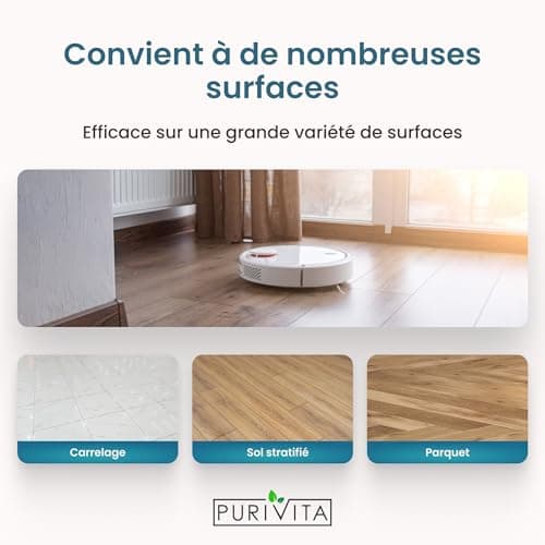 PURIVITA® Produit Robot Laveur Sol [500ML] - Détergent Robot Laveur - Produit Nettoyant Aspirateur Laveur - Concentré de Détergent Pour Tous les Robots Lavants - Produit Pour Aspirateur