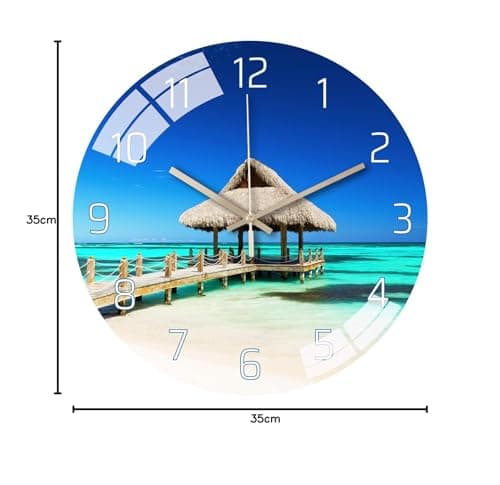 Ergocar Horloge Suspendue De Décoration De La Maison,Horloge Suspendue Silencieuse Facile à Lire Salon Approprié, Chambre à Coucher, Bureau, Restaurant