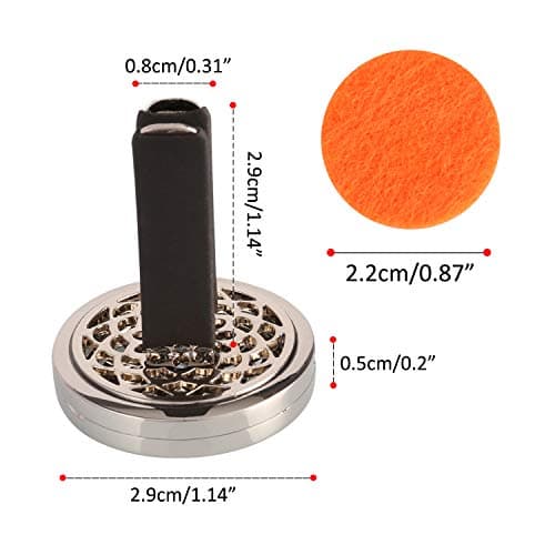 OOTSR 2pcs diffuseur d'huile Essentielle de Voiture d'aromathérapie, Acier Inoxydable Huile Essentielle Diffuseur Clip Médaillon pour Voiture, Salon, Bureau, avec 102pcs Feutre Pads (Arbre et Vague)
