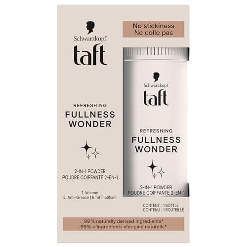 Schwarzkopf - Taft - Poudre Coiffante Cheveux - 2-En-1 - Volume - Longue Durée - Effet Matifiant - Effet Décoiffé - Ne colle pas - 99% d'ingrédients d'origine naturelle - Contenant de 10 g