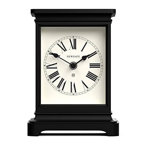 NEWGATE® Time Lord Mantel Clock - Complément Parfait pour Votre Chambre à Coucher - Bureau - Salon - Horloge Traditionnelle - Classique - Horloge de Bureau (Noir)
