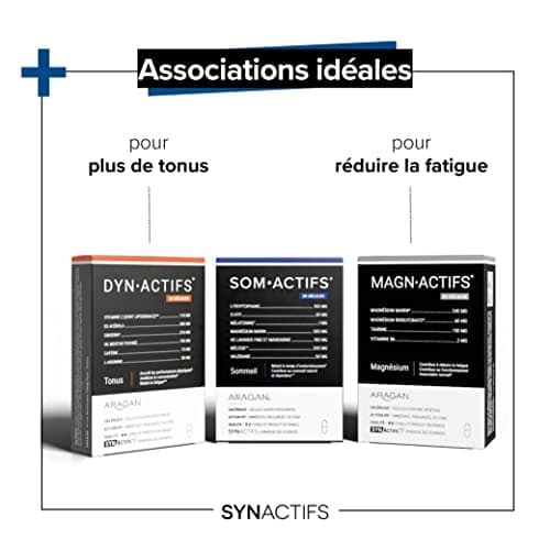 ARAGAN Synactifs Lot de 3 Somactifs | Complément Alimentaire Sommeil Adulte | Mélatonine, Mélisse, Valériane, Huiles essentielles, Magnésium | 90 gélules | 1 à 2 mois de prise Fabriqué en France