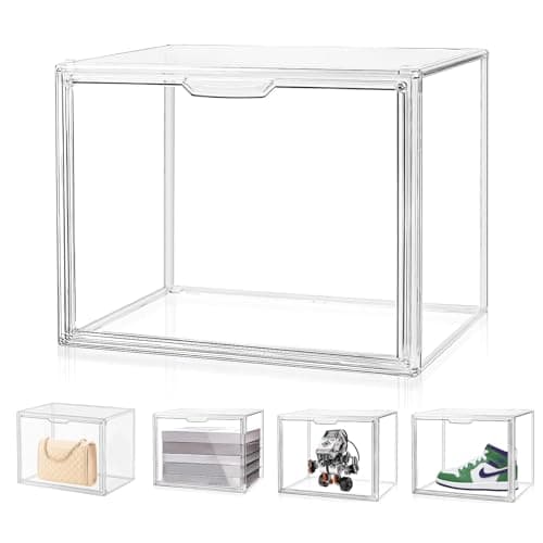 Vitrine en Transparent - Vitrine pour Collection, Boîte de Présentation Transparent pour Figurines d'action,Mini Figurines, Objets de Collection, DIY Protection Anti-poussière (36.5x28x22cm)