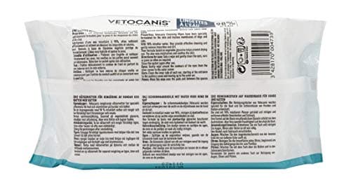 Vetocanis Lingettes Nettoyantes Chien et Chat x72 , Lingettes nettoyantes Oreilles, Yeux et Pattes de Chien et Chat Toutes Races et Tous Âges , Formule à base d'Actifs Végétaux, grand