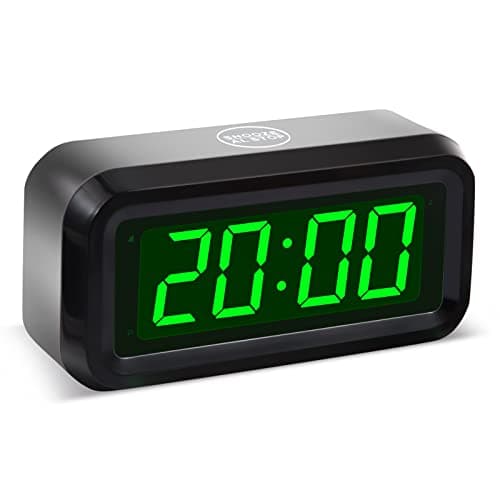 Timegyro Petit réveil, Horloge de Bureau numérique, 1,2" LED Affichage Horloge avec Snooze, luminosité réglable 12 / 24h Format pour Chambre à Coucher, Voyage, Salon