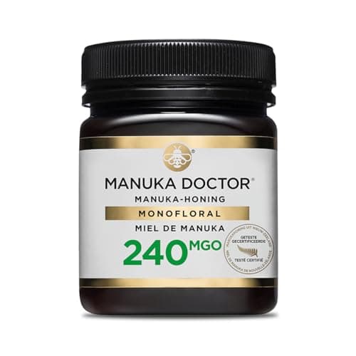 MANUKA DOCTOR - MGO 240 Miel de Manuka monofloral (250g) 100% pur miel de Nouvelle-Zélande. Certifié. Garanti. CRU. Sans OGM