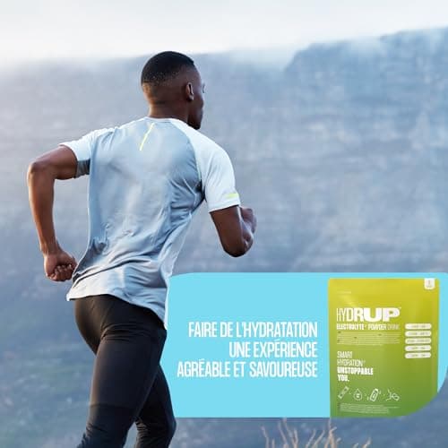 Hydrup Poudre d'Electrolytes sans Sucre, 1733 mg d'Electrolytes Hydratation, Boisson Energisante au Citron-Citron Vert, 6 Unités