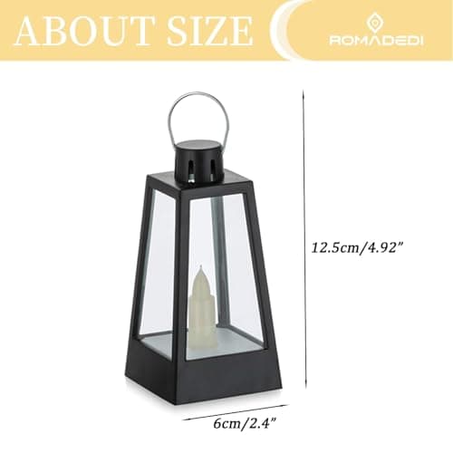 Romadedi Lanterne LED Exterieur Halloween - Lot de 20 Mini Noir Lanterne Bougie Decorative à Suspendre pour Ramadan, Mariage, Noel, Decoration de Table, Deco Champetre