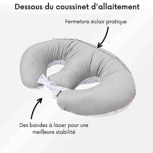 Bellochi Coussin d'allaitement Jumeaux avec Housse Coussin Allaitement - 100% Coton - Oreiller Allaitement Multifonction (Copse)