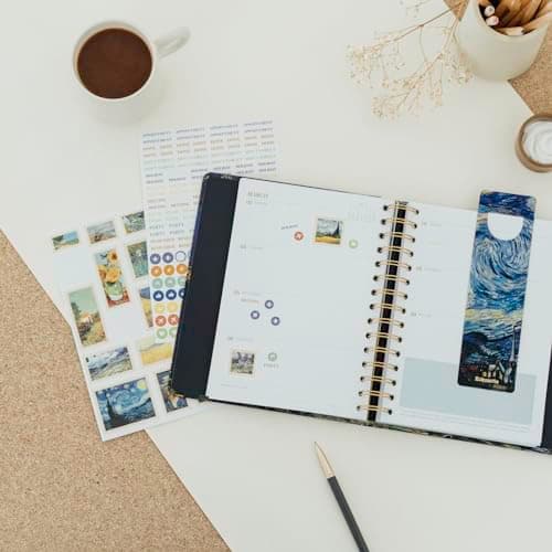 Kokonote - Agenda Annuel Semainier 2025 Scolaire, Van Gogh | Agenda Spirale, Planner 2025