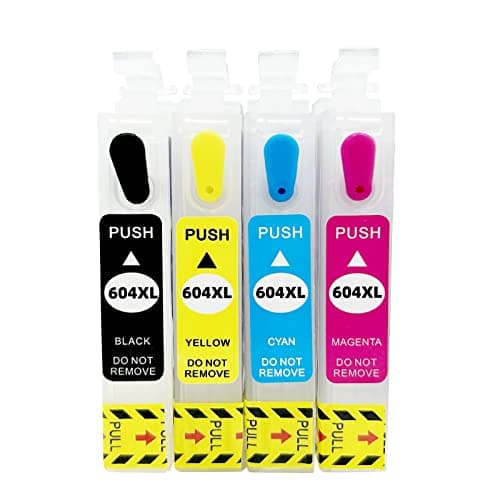 COCADEEX Cartouches d'encre Rechargeables vides 604XL compatibles avec XP-2200 XP-2205 XP-3200 XP-3205 XP-4200 XP-4205 WF-2935 WF-2930 WF-2910 WF-2950, avec Puce jetable (1 lot 604XL)