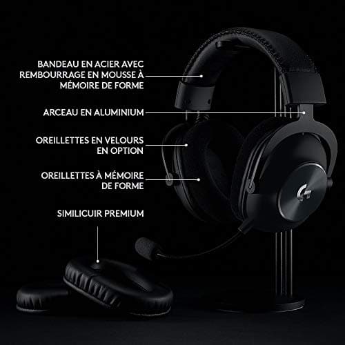 Logitech G PRO X LIGHTSPEED Casque gaming sans fil avec technologie de filtre de micro Blue VOICE, transducteurs PRO-G 50mm, DTS Headphone: X 2.0, 20 heures de batterie, PC, PS5, PS4, Switch - Noir