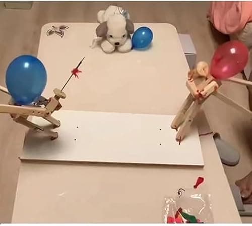 Jeu De Combat De Ballons En Bambou ,Faite à La Main, PoupéE De Fencing En Bois, Pour 2 Joueurs Pour Des Batailles De Ballons Passionnantes, Jeu De FêTe Rapide Pour Enfants Et Adultes (100 Ballons)