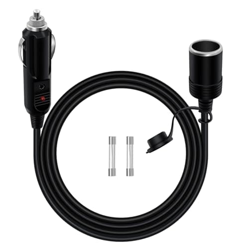 HuaLiSiJi Rallonge Câble Allume Cigare 12V 24V Rallonge Allume Cigare 16AWG 2x1.0mm2 Cordon Allume Cigare 15A pour Tachygraphe, GPS, Chien électronique (3 m)