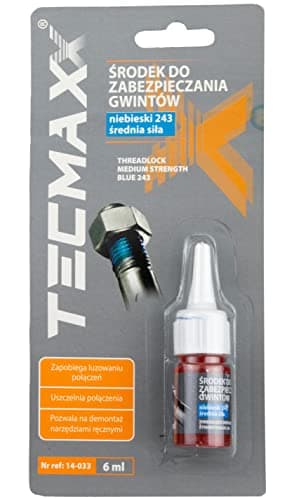 TECMAXX Liquide de sécurité de vis Bleu 6 ML - adhésif pour vis à Sec - Frein Filet Bleu