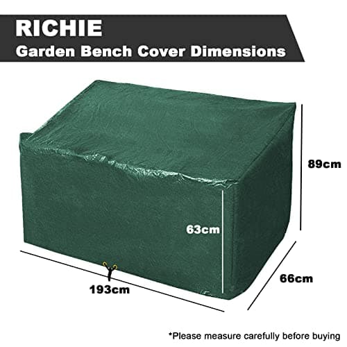 RICHIE Housse de chaise de jardin 193 x 66 x 63/89 cm, housse imperméable pour rangement de chaise de jardin inclinable, antiUV, protection contre les intempéries en polyéthylène vert