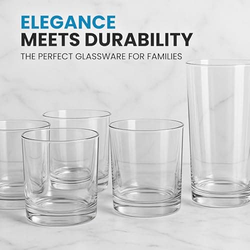 Zulay Kitchen Ensemble de gobelets incassables en plastique 8 pièces - Verres acryliques transparents durables - Sets de verrerie acrylique de 12 oz et 16 oz - Ensemble de verres en plastique