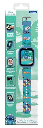 Lexibook Lexibook-DMW070D, Disney Stitch, Montre Selfie, Écran Tactile HD, Appareil Photo 720p, Lecteur MP3, Haut-Parleur intégré, Dictaphone, Podomètre, 5 Jeux, DMW070D, Bleu
