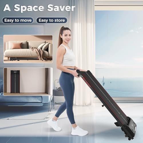 CITYSPORTS Tapis de Course Inclinable, Walking Pad avec Moteur de 440W, Inclinaison de 6%, Tapis de Marche Bureau (Noir Rouge)