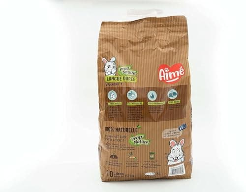 Aimé - Litière Petits Animaux PROP'Nature 10L - Litière Biodégradable et Super Absorbante à Granulés de Bois - Litière Lapin, Cochon d'Inde, Hamster, Souris, Cobaye - Jusqu'à 6 Semaines d'Utilisation