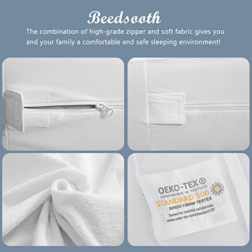 Beedsooth Housse de Matelas élastique avec Fermeture, Hypoallergénique Protège-Matelas Imperméable et Respirante, Doux Alèse - 80x200cm, Hauteur 20cm, Blanc
