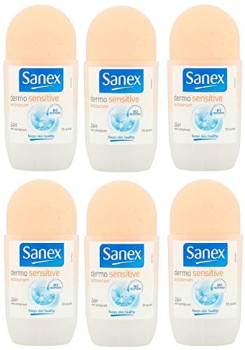Sanex Dermo Sensitive Roll-on Deodorant (blue cap) - 6 x 50 ml