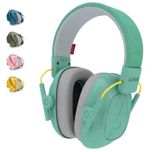 Alpine Muffy Casque Anti-Bruit : Protection auditive pour Enfants jusqu'à 16 Ans - CE Certifié - Confortable et réglable - Prévient Les Troubles auditifs - Robuste et Facile à Ranger – Menthe