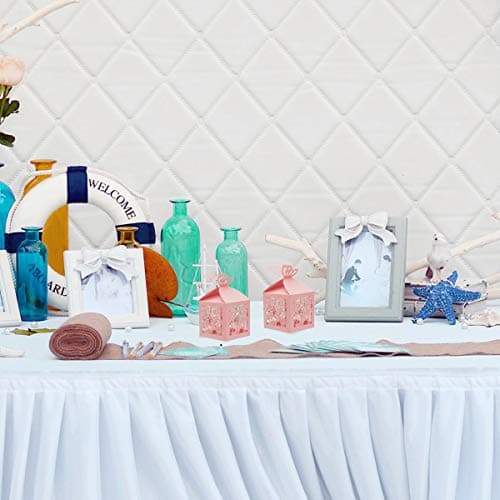 Derbway 30pcs Papillon Papier Boite Bonbons Coffret Cadeaux, Cérémonie de Mariage de Fête Caisson pour Anniversaire,Bébédouche,Communion,Noël (Rose,Carré)