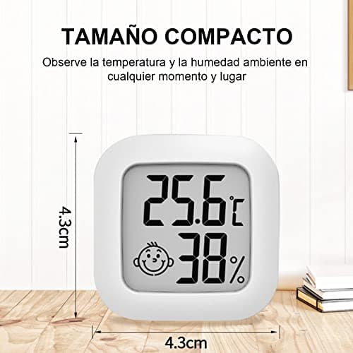 Lot Thermomètre Intérieur,LCD Mini Digital Thermometre Hygrometre Interieur, Haute Précision Petit Thermomètre d'intérieur Exterieur Mural Pour Maison, Chambre Bébé, Culture and Cave (4)