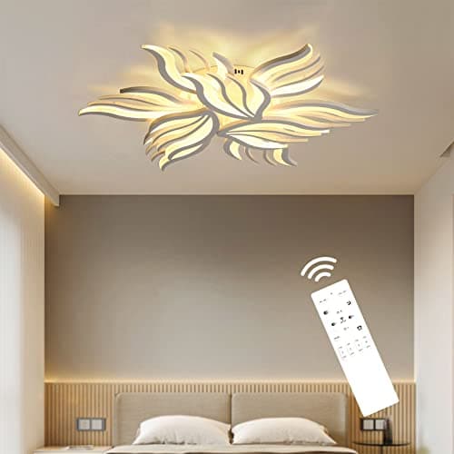 Plafonnier LED moderne dimmable - 90W lampe de salon plafonnier chambre avec télécommande lumière couleur luminosité changement de couleur - plafonnier blanc gradation éclairage intérieur