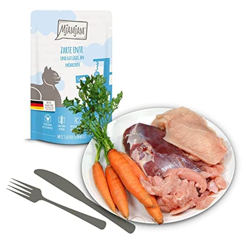 MjAMjAM - nourriture humide premium pour chats - pack d'essai, pack de 12 (12 x 125 g), sans céréales avec supplément de viande