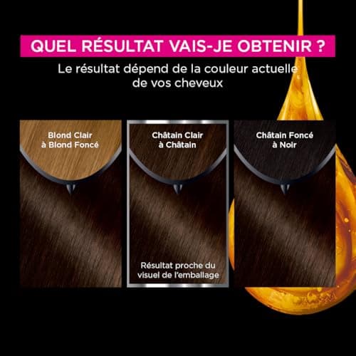 Garnier Coloration Permanente - Sans Ammoniaque - Aux Huiles Naturelles de Fleurs - Châtain Pur (4.0) - Olia