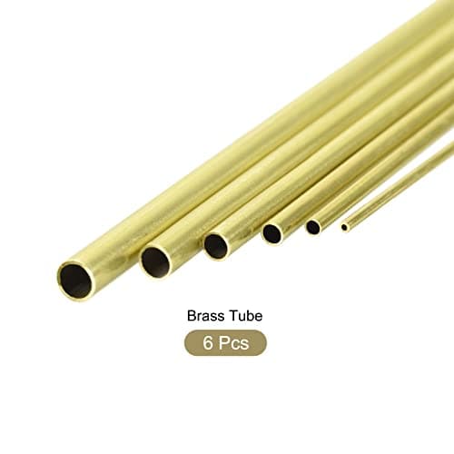 METALLIXITY Laiton Tube (1mm-3.5mm OD x 0.2mm Mur T x 300mm L) Paquet 6, Tube droit - pour Maison Ameublement, Machines, Bricolage Artisanat