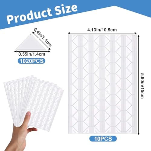 Lot de 1020 Coins Adhesifs Photos, Coin Photo Autocollant pour Photos & Scrapbooking, Parfaits pour Albums Photos Cartes & Loisirs Créatifs, Faciles à Appliquer, Idéal pour Préservation de Souvenirs
