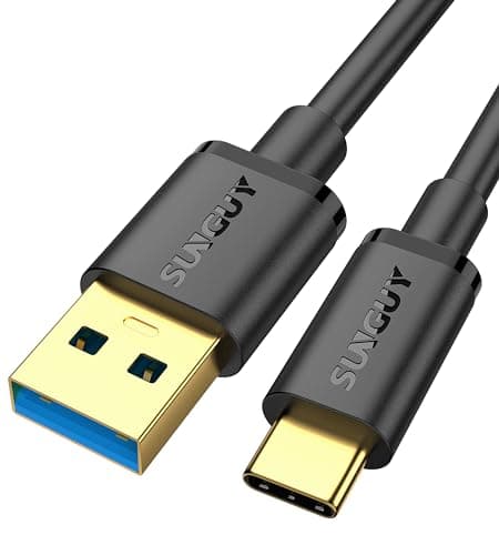SUNGUY Câble USB C, 0,5m Câble USB A vers USB C 10 Gbps Cable Android auto Compatible avec iPhone 16/15 Pro Max, Galaxy S24 S23 S22, SSD