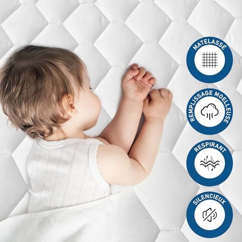 GRT Protège Matelas 160x200 cm Matelassé, Alèse Certifié Oeko-TEX, Surmatelas Imperméable Respirant,Bonnet jusqu'à 40cm avec Élasticité Tout Autour