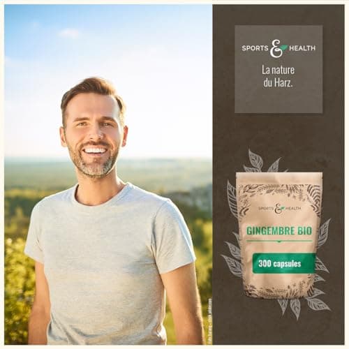 Gingembre gelule - BIO - 300 gélules pleines de gingembre bio - 600 mg par jour - Vegan - Sans additifs - Gélules de gingembre fortement concentrées