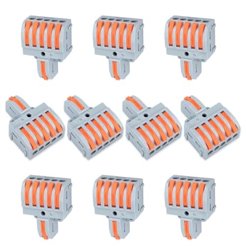 Innfeeltech 10 connexions ternimal, pince de connexion 1 - in 5 - out, avec levier, connecteur de câble, avec pince de conducteur 0,2-4 mm2, pour projets de bricolage