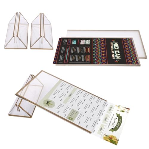 JMIATRY Lot de 6 présentoirs de table A6 - 10,2 x 15,2 cm - Doré - Cadre photo double face doré pour expositions, numéros de table, cadres photo, numéros de table de mariage