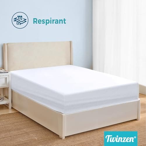 Twinzen - Protege Matelas 160x200 - Protection Imperméable et Respirante - Alèse 160x200