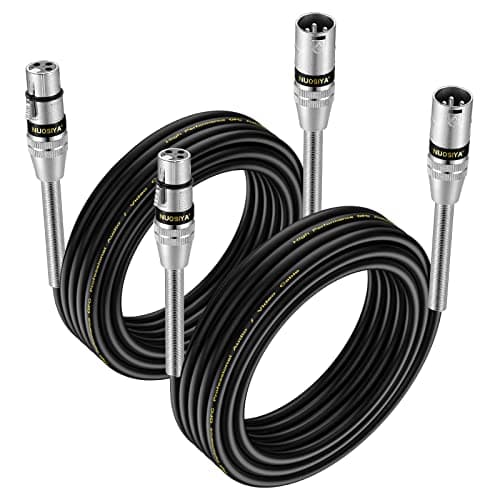 NUOSIYA Cable XLR 6m,2 paquet Ressort Métallique SR Design Cable Microphone XLR Male Femelle Compatible avec Microphone Enceinte Caméra Table de Mixage Amplificateur Audio Studio Enregistrement