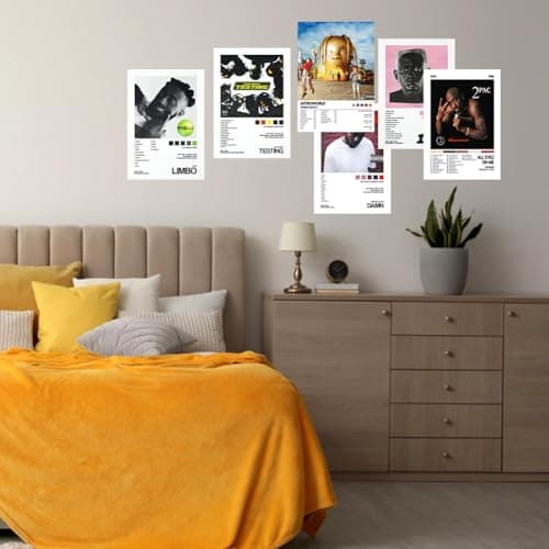 OZXVXZO 6 Pcs Affiches Esthétiques Chanteurs, Affiche Musicale, Affiches de Couverture D'album, Album Cover Poster Décoration Murale pour Salon Poster de Musique, Kit Collage Mural (20x25 CM)