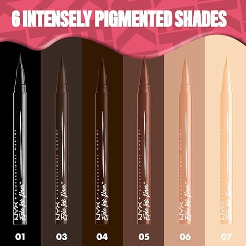 NYX Professional Makeup Eyeliner Feutre Epic Ink Liner, Waterproof, Formule Vegan, Teinte : Black (01)